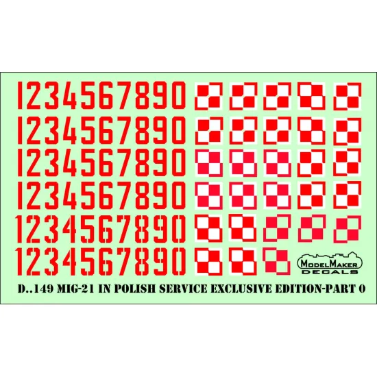 ModelMaker 1/48 D48152 MiG-21 in Polish service exclusive edition part III Decal