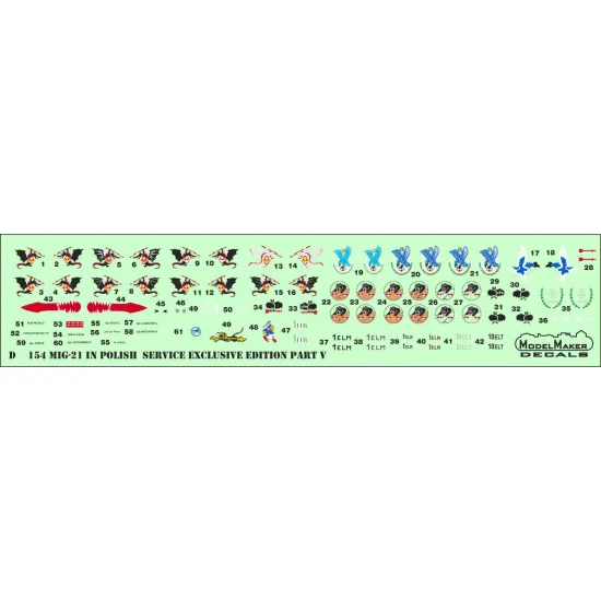 ModelMaker 1/48 D48154 MiG-21 in Polish service exclusive edition part V Decal
