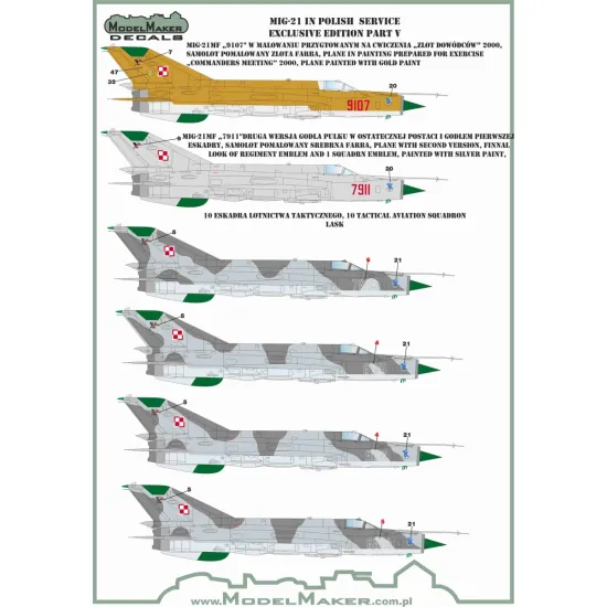 ModelMaker 1/48 D48154 MiG-21 in Polish service exclusive edition part V Decal