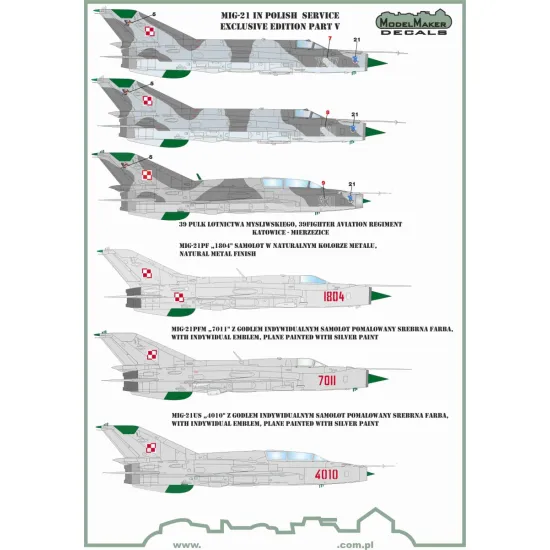 ModelMaker 1/48 D48154 MiG-21 in Polish service exclusive edition part V Decal