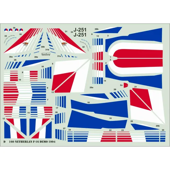 ModelMaker 1/48 D48160 Dutch F-16 Demo 1994 Aircraft Decal