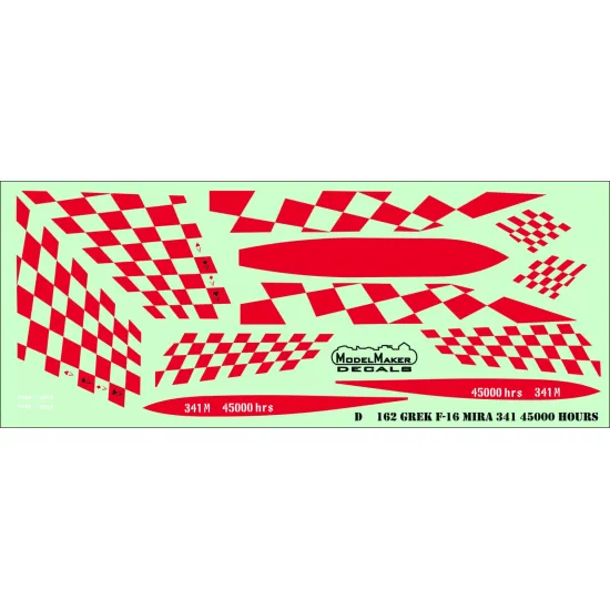 ModelMaker 1/48 D48162 Greek F-16 341 Mira 45000 Hours Aircraft Decal