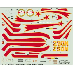 ModelMaker 1/48 D48171 Belgian F-16AM 75 Years 2ND Squadron Comet Aircraft Decal