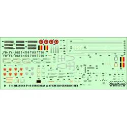 ModelMaker 1/48 D48174 Belgian f-16 insignia +stencils set Aircraft Decal