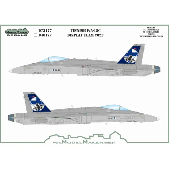 ModelMaker 1/48 D48177 Finnish F/A-18C Display Team 2022 Aircraft Decal