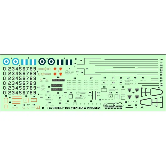 ModelMaker 1/48 D48196 Greek F-16 NATO Tiger Meet 2022 Aircraft Decal