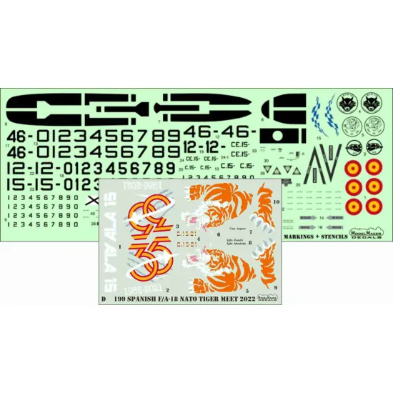ModelMaker 1/48 D48199 Spanish F/A-18 NATO Tiger Meet 2022 Aircraft Decal