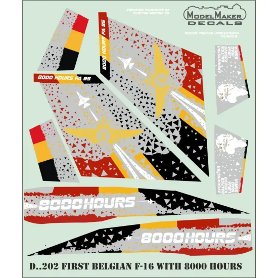 ModelMaker 1/48 D48202 First Belgian F-16 with 8000 hours Aircraft Decal