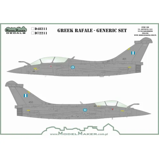 ModelMaker 1/48 D48211 Greek Rafale - generic set Aircraft Decal