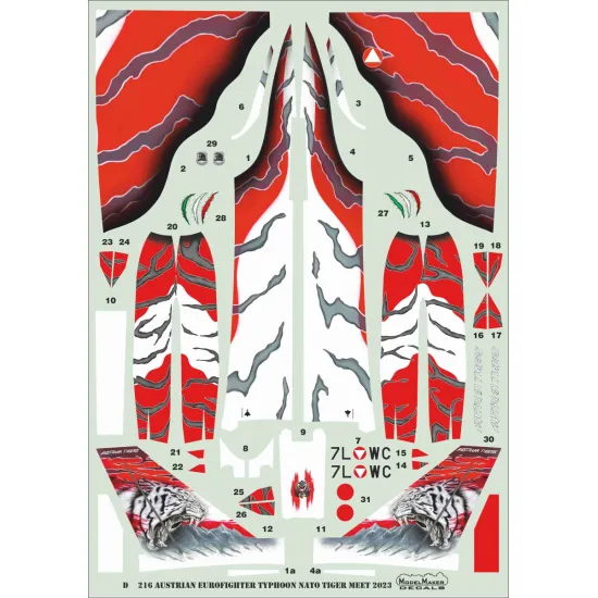 ModelMaker 1/48 D48216 Austrian Eurofighter Typhoon NATO Tiger Meet 2023 Decal