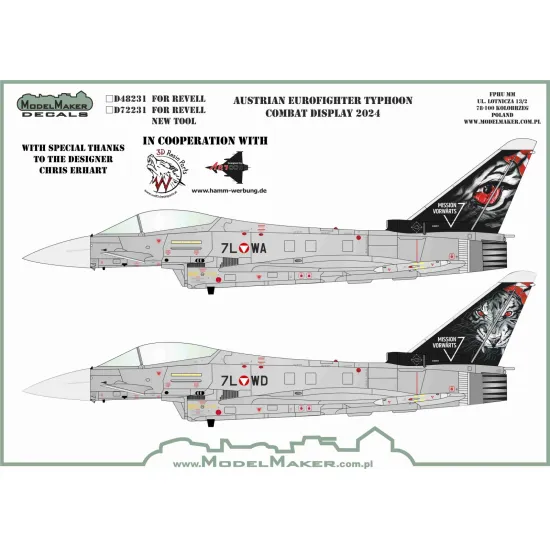 ModelMaker 1/48 D48231 Austrian Eurofighter Typhoon Combat Display 2024 Decal
