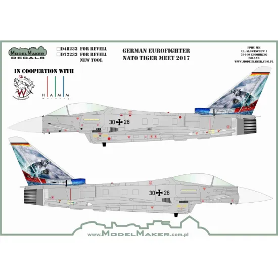 ModelMaker 1/48 D48233 German Eurofighter NATO Tiger Meet 2017 Aircraft Decal