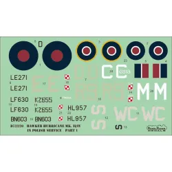 ModelMaker 1/48 D72220 Hawker Hurricane Mk.II/IV in Polish service part 1 Decal