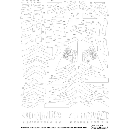 ModelMaker 1/48 MD48061 Polish F-16C NATO Tiger Meet 2015 Tiger Demo Team Mask