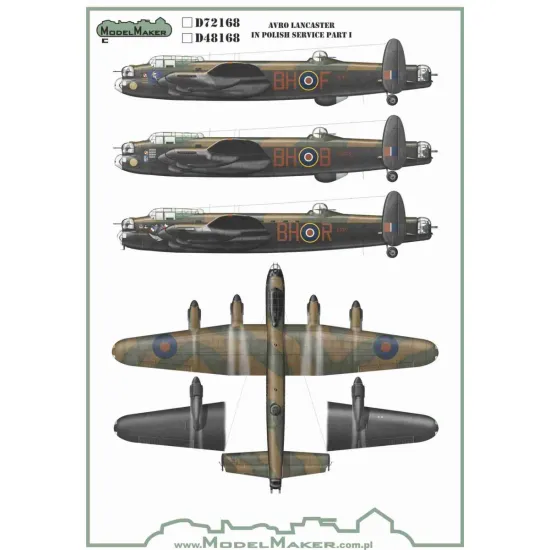 ModelMaker 1/48 MD48168 Avro Lancaster in Polish service part I Aircraft Mask