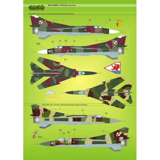 ModelMaker 1/48 MiG-23MF in Polish service Aircraft Decal
