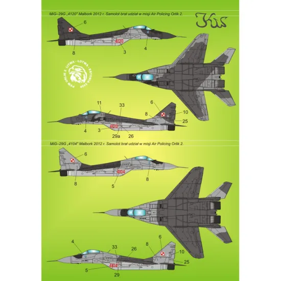 ModelMaker 1/72 D72007 MiG-29 in Polish service vol.2 Aircraft Decal
