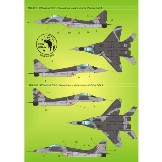 ModelMaker 1/72 D72007 MiG-29 in Polish service vol.2 Aircraft Decal