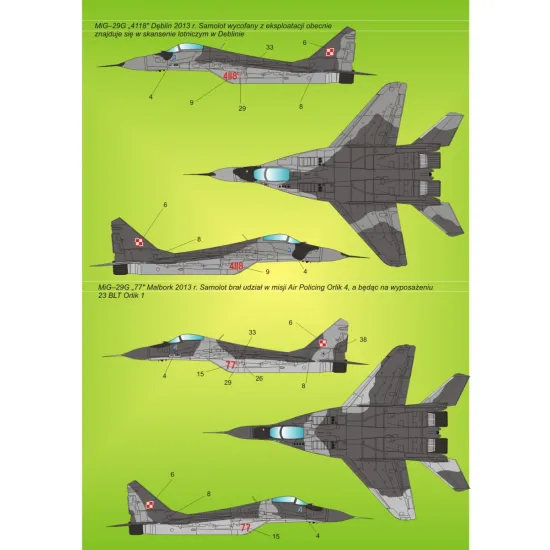 ModelMaker 1/72 D72007 MiG-29 in Polish service vol.2 Aircraft Decal