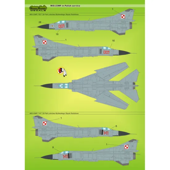 ModelMaker 1/72 D72013 MiG-23MF in Polish service Aircraft Decal