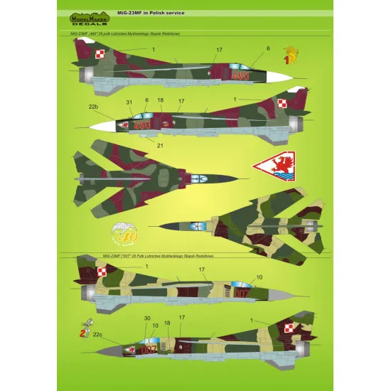 ModelMaker 1/72 D72013 MiG-23MF in Polish service Aircraft Decal