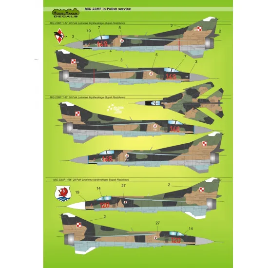 ModelMaker 1/72 D72013 MiG-23MF in Polish service Aircraft Decal