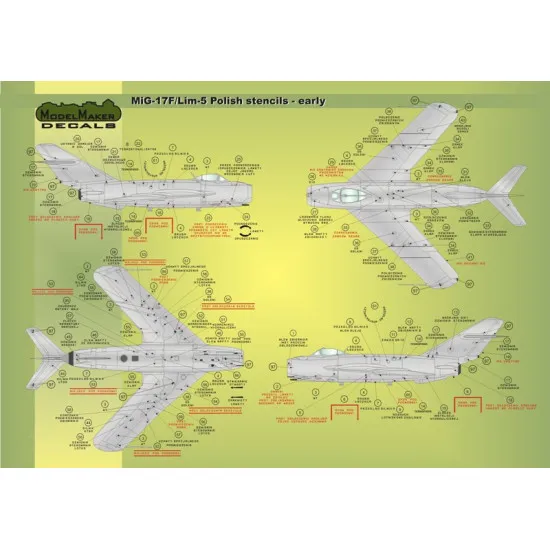 ModelMaker 1/72 D72026 Lim-1/2/5/6/SBLim1/2 Polish stencils Early Aircraft Decal