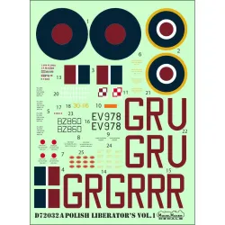 ModelMaker 1/72 D72032A Polish Liberators vol.1 Aircraft Decal