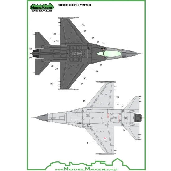 ModelMaker 1/72 D72034 Portuguese F-16 NTM 2011 Aircraft Decal