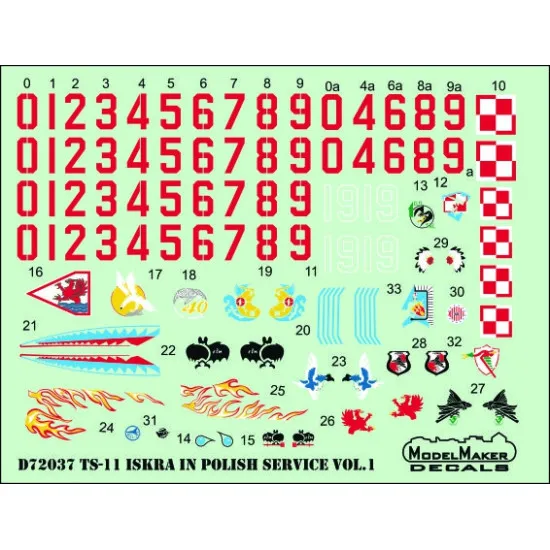 ModelMaker 1/72 D72037 TS-11 Iskra Polish service vol.1 Combat Regiments Decal