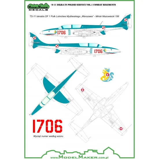 ModelMaker 1/72 D72037 TS-11 Iskra Polish service vol.1 Combat Regiments Decal