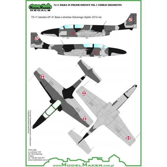ModelMaker 1/72 D72037 TS-11 Iskra Polish service vol.1 Combat Regiments Decal