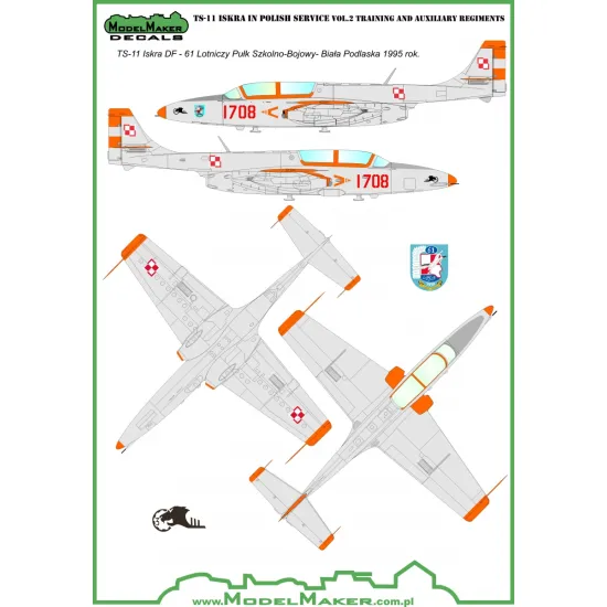 ModelMaker 1/72 D72038 TS-11 Iskra Polish service vol.2 Training Auxiliary Decal ModelMaker 1/72 D72038 TS-11 Iskra Polish service vol.2 Training Auxiliary Decal