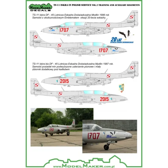 ModelMaker 1/72 D72038 TS-11 Iskra Polish service vol.2 Training Auxiliary Decal ModelMaker 1/72 D72038 TS-11 Iskra Polish service vol.2 Training Auxiliary Decal