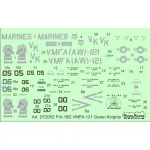 ModelMaker 1/72 D72052 F/A-18D VMFA-121 Green Knights Aircraft Decal