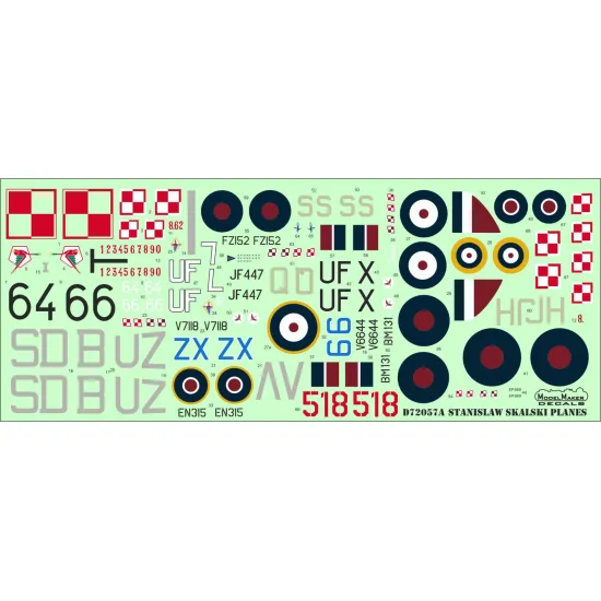 ModelMaker 1/72 D72057A Stanislaw Skalski planes Aircraft Decal