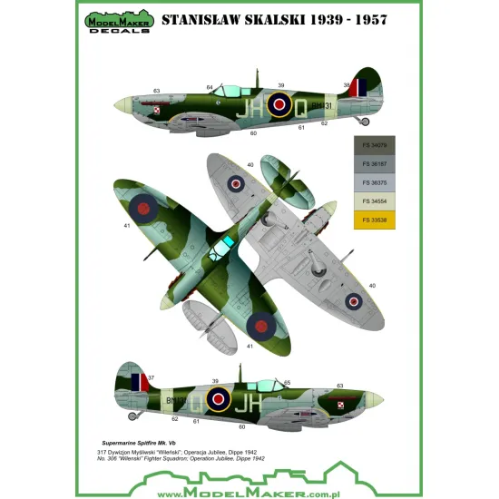 ModelMaker 1/72 D72057A Stanislaw Skalski planes Aircraft Decal
