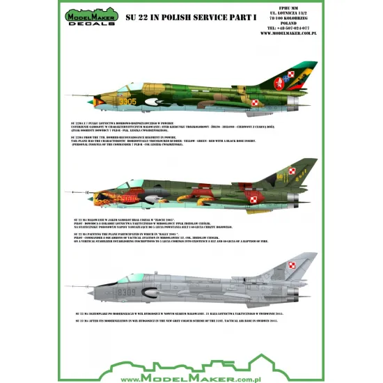 ModelMaker 1/72 D72063 Su-22 in Polish service part. I Aircraft Decal