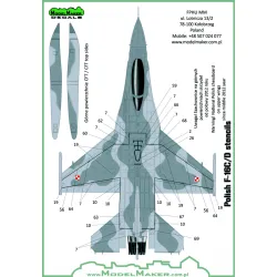 ModelMaker 1/72 D72073 Polish F-16C/D Stencils Aircraft Decal