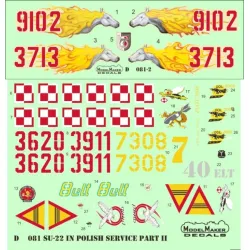ModelMaker 1/72 D72081 Su-22 in Polish service part II 1/72 Aircraft Decal
