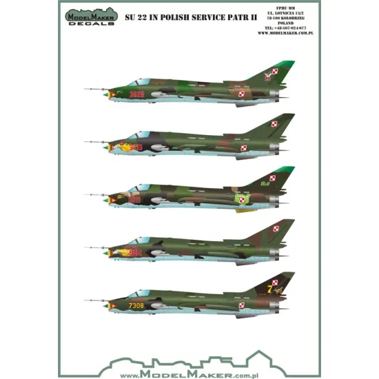 ModelMaker 1/72 D72081 Su-22 in Polish service part II 1/72 Aircraft Decal