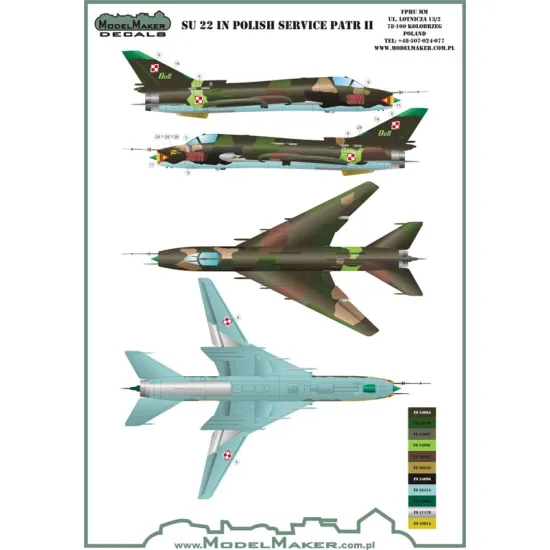 ModelMaker 1/72 D72081 Su-22 in Polish service part II 1/72 Aircraft Decal