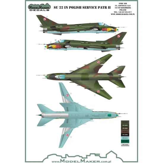 ModelMaker 1/72 D72081 Su-22 in Polish service part II 1/72 Aircraft Decal