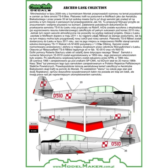 ModelMaker 1/72 D72088 Archeo Lask colection Aircraft Decal