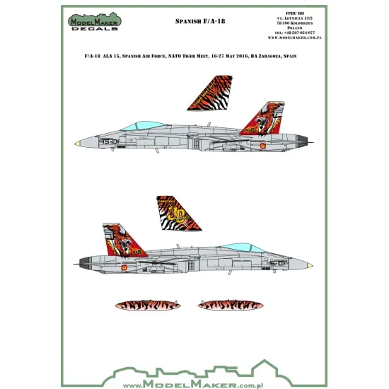 ModelMaker 1/72 D72090A SPAIN F/A-18 30 Years of ALA 15 - NATO Tiger Meet 2016