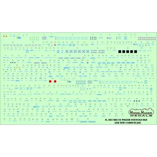 ModelMaker 1/72 D72091 MiG-29 Polish stencils Aircraft Decal