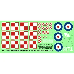 ModelMaker 1/72 D72094 Bristol Fighter F.2B in Polish service Aircraft Decal