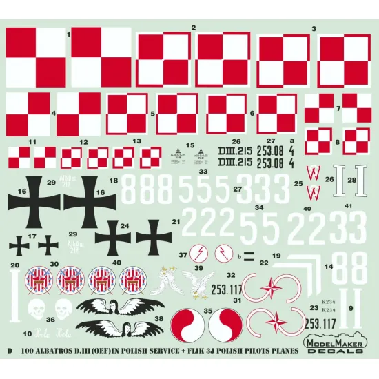 ModelMaker 1/72 D72100 Albatros DIII (OEF) in Polish Service + Flik 3J pilots