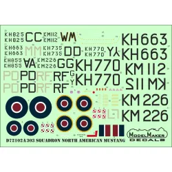 ModelMaker 1/72 D72102A 303 Squadron North Ameriacan Mustangs Aircraft Decal