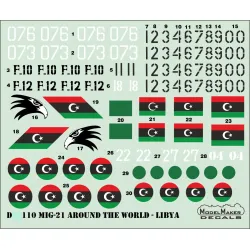 ModelMaker 1/72 D72110 MiG-21 Around The World - Libya Aircraft Decal